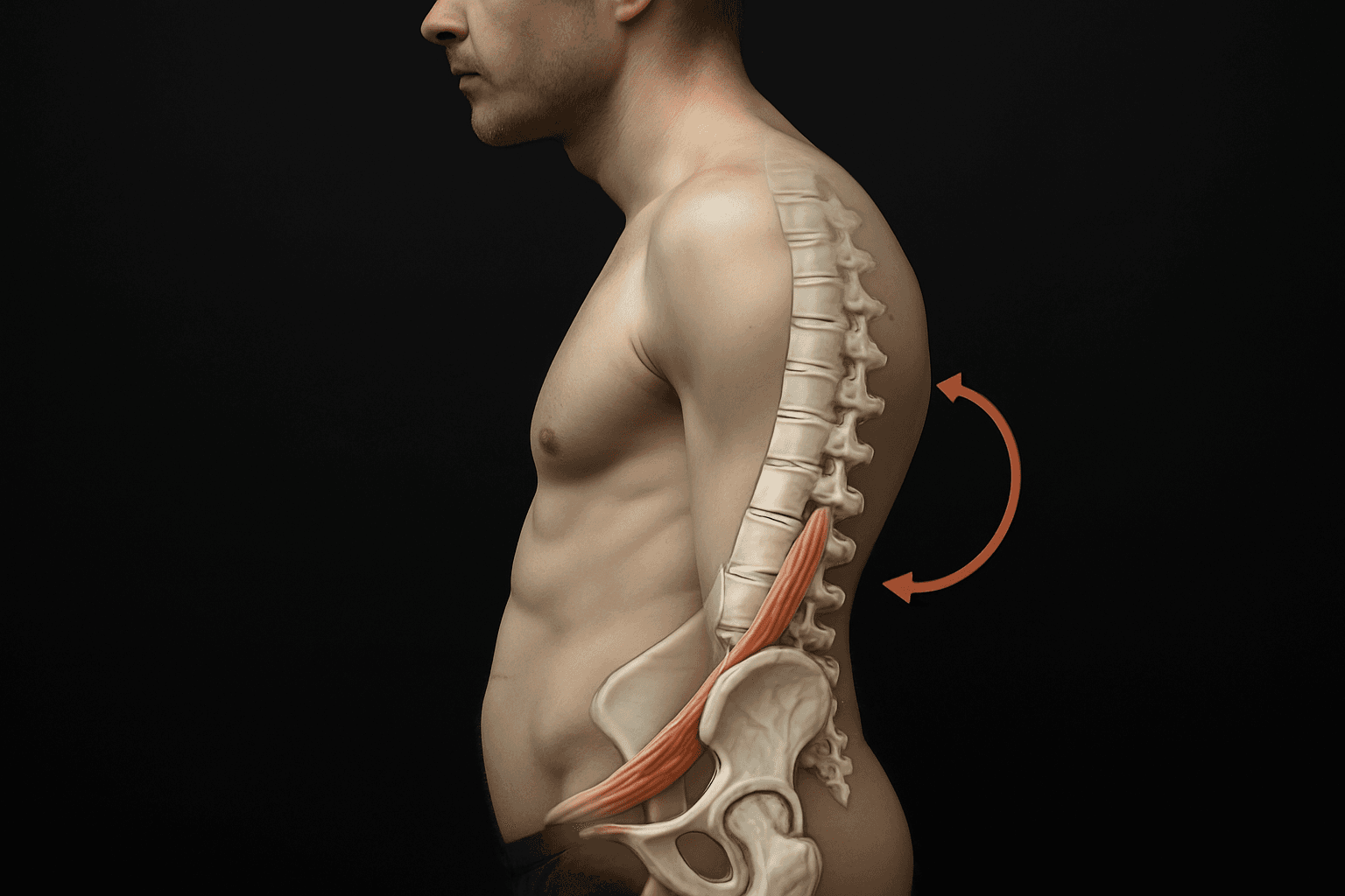 How tight hip flexors tilt the pelvis and compress the lower back