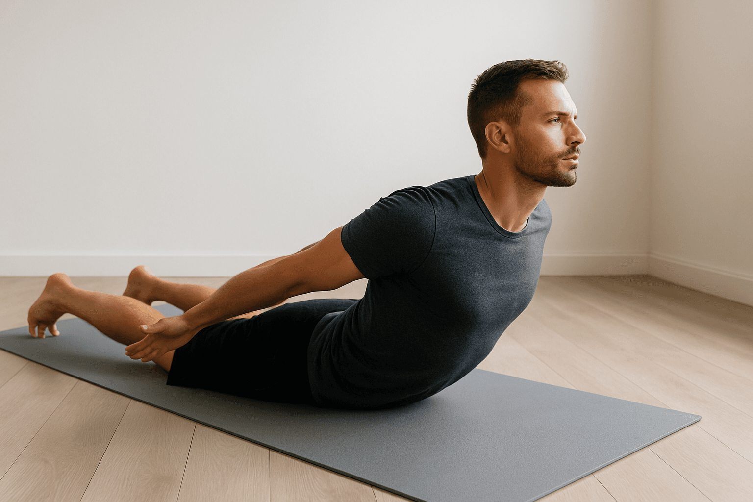 Prone cobra exercise activating upper back muscles